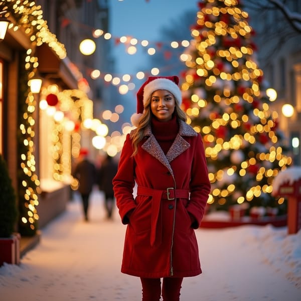 AI Christmas couple photo